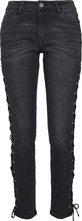 Actual product image Urban Classics Ladies Denim Lace Up Skinny Pants