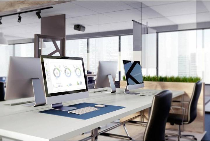 Actual product image Durable Desk pad with decorative groove, PP, dark blue