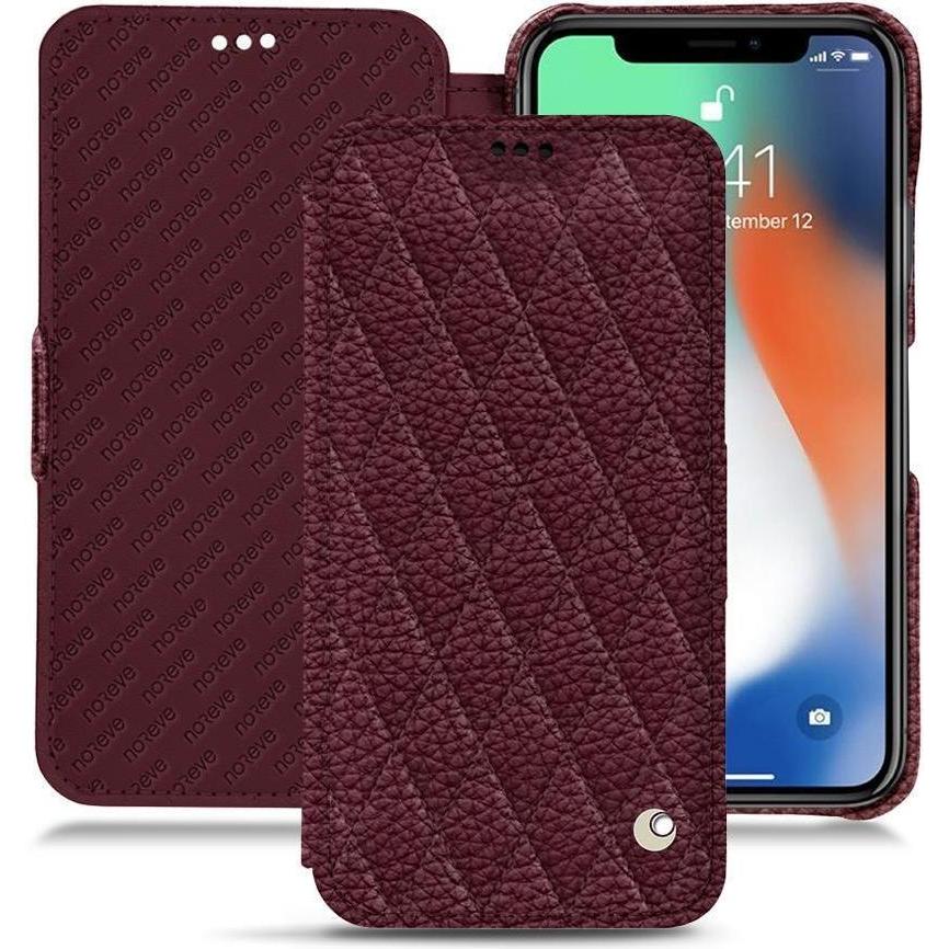 Noreve Lederschutzhülle horizontal (Apple iPhone XS Max), Smartphone Hülle, Violett