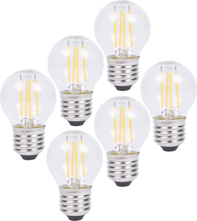 Produktbild Benson Electric 6er-Set LED-Filament-Lampe, G45, E27, 400 lm, 4 W, 2500 K, warmweiss (E27, 14400000 W, 400 lm, 6 x, F)