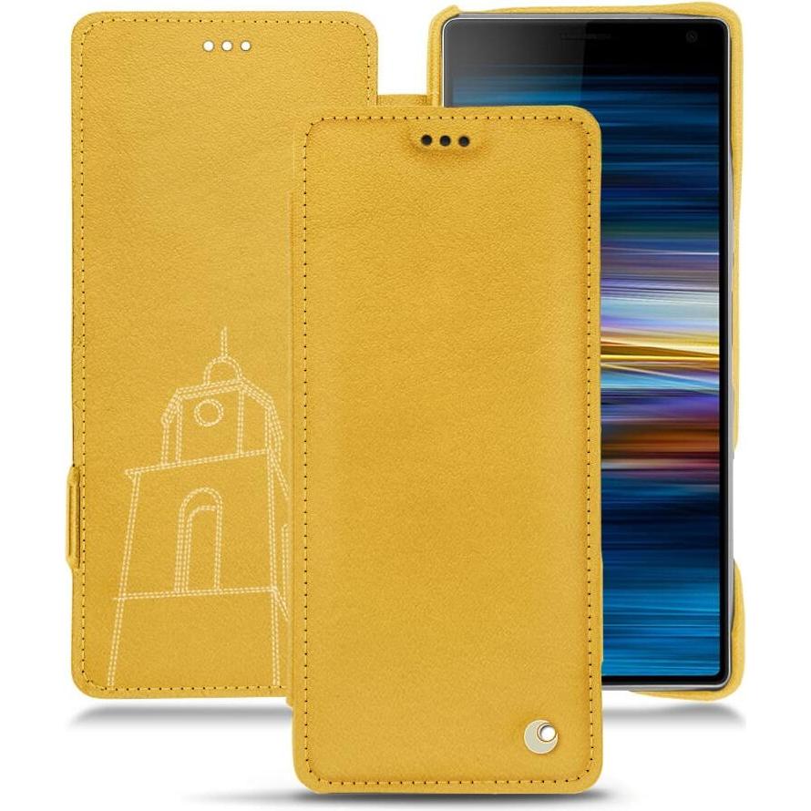 Noreve Lederschutzhülle horizontal (Sony Xperia 10), Smartphone Hülle, Orange