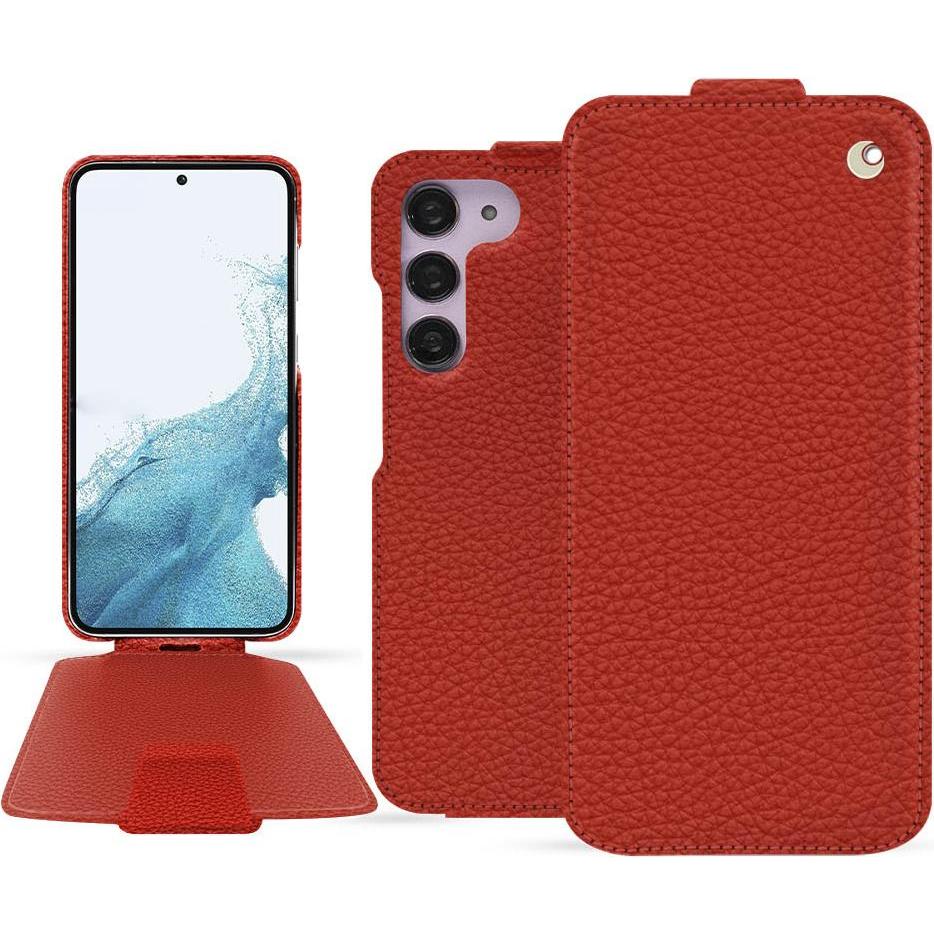Noreve Lederschutzhülle vertikal (Samsung Galaxy S23+), Smartphone Hülle, Orange