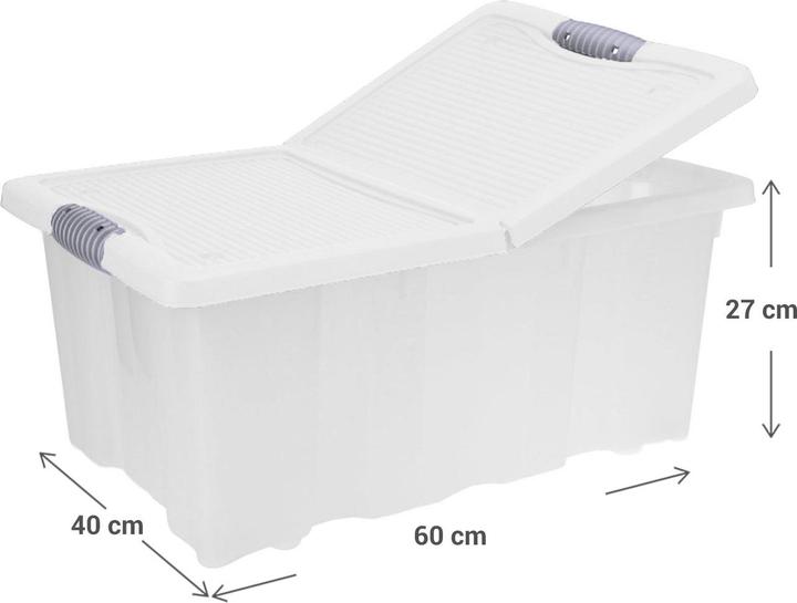 Image du produit Storage Solutions Aufbewahrungsbox mit Clip-Deckel, transparent, 64 l (40 cm, 64 l)