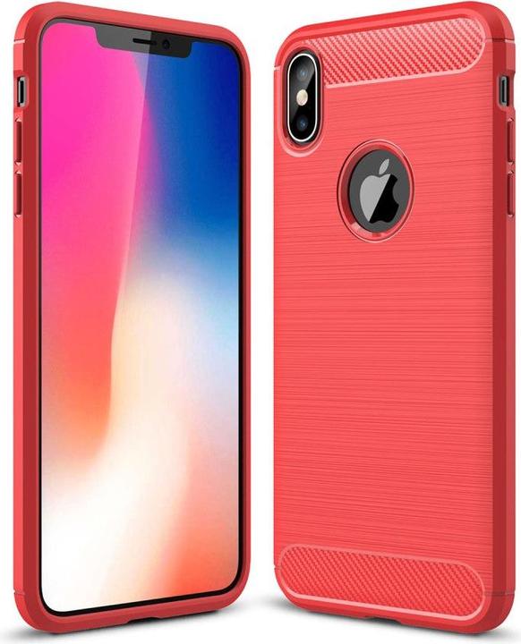 Image du produit Cover-Discount Étui en caoutchouc de silicone aspect métal-carbone (Apple iPhone XS Max)