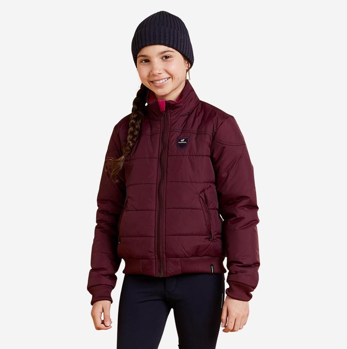 Fouganza Winterreitjacke 500 Warm Kinder bordeaux