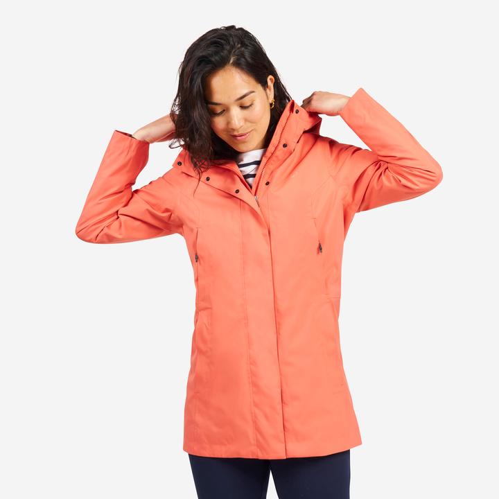 Produktbild Tribord Women’s long waterproof raincoat - Sailing 500 brick (3XL)