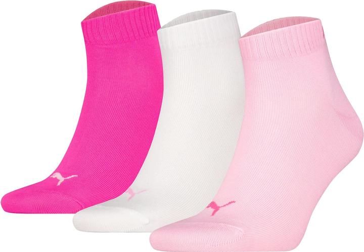 Produktbild Puma Socken Söckchen 3 Paar Quarter Uni Rosa/Weiss (3er Pack, 39 - 42)