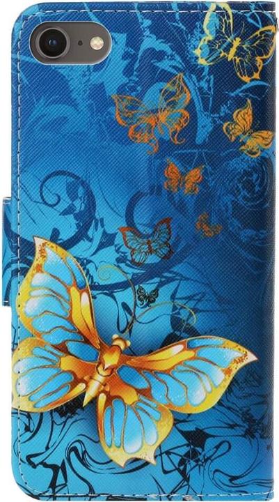 Produktbild Cover-Discount iPhone SE / 8 / 7 - Leder Etui Hülle Schmetterling gold (Apple iPhone 7, Apple iPhone 8, Apple iPhone SE (2nd Gen), Apple iPhone SE (3rd Gen))
