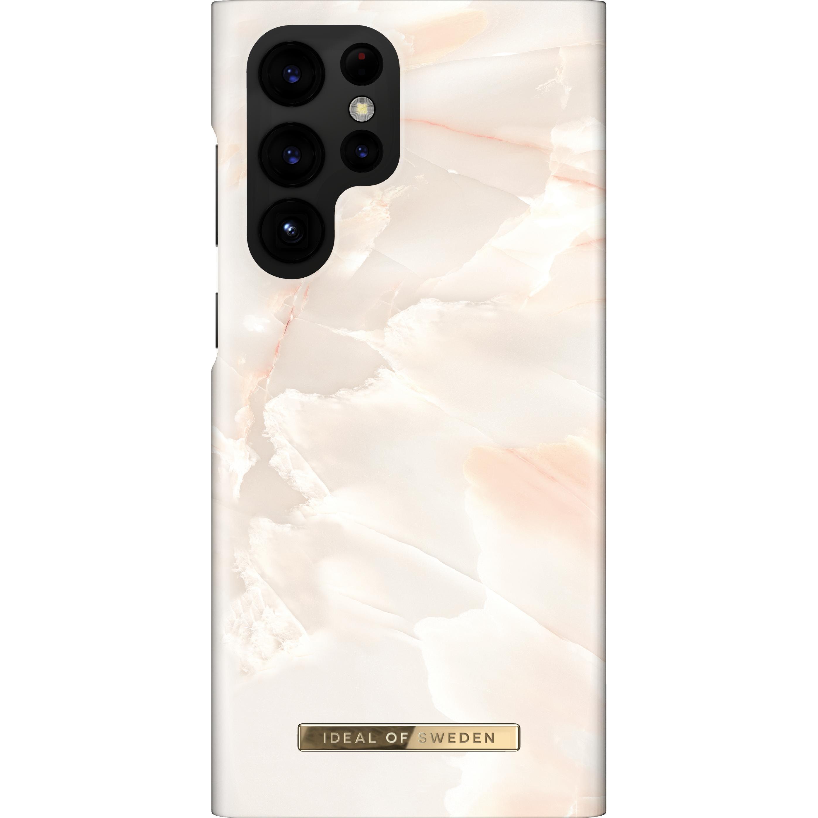 iDeal Of Sweden Designer-Cover Rose Pearl Marble (Samsung Galaxy S22 Ultra), Smartphone Hülle, Weiss