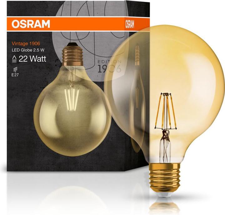 Actual product image Osram Vintage 1906 Led Classic Globe (E27, 2.80 W, 200 lm, 1 x, F)