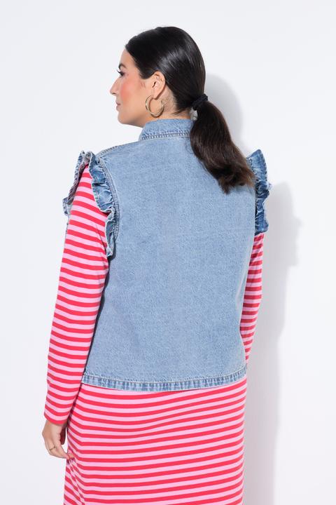 Produktbild Studio Untold Jeansweste, Boxy Shape, hellgewaschen, Arm-Rüsche (54)