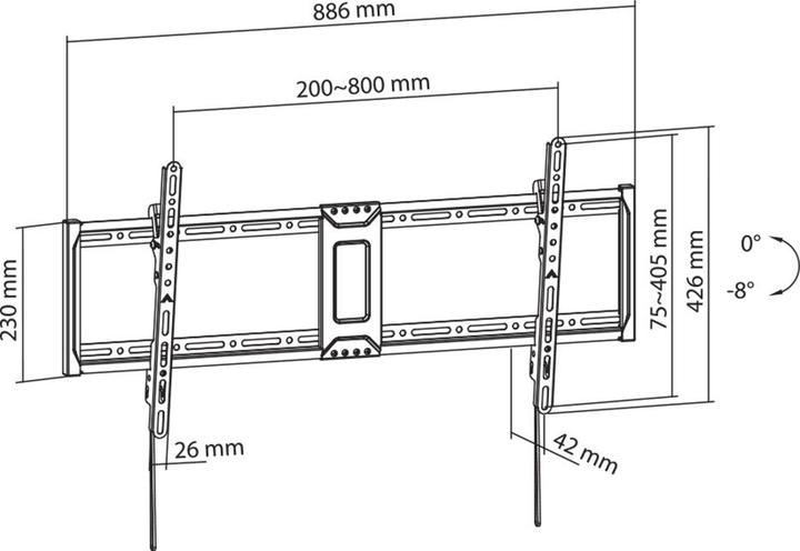 Produktbild Sbox PLB-5948T-2 (43-90/70kg/800x400) (Wand, 75 kg, 43" - 100")