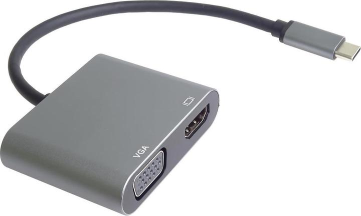 Actual product image PremiumCord MST adaptér USB-C na HDMI + VGA, rozlišení 4K a FULL HD 1080p (HDMI, VGA)