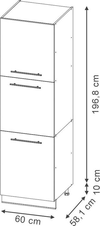 Produktbild Vicco Herdumbauschrank Fame-Line (60 x 58.10 x 206.80 cm)