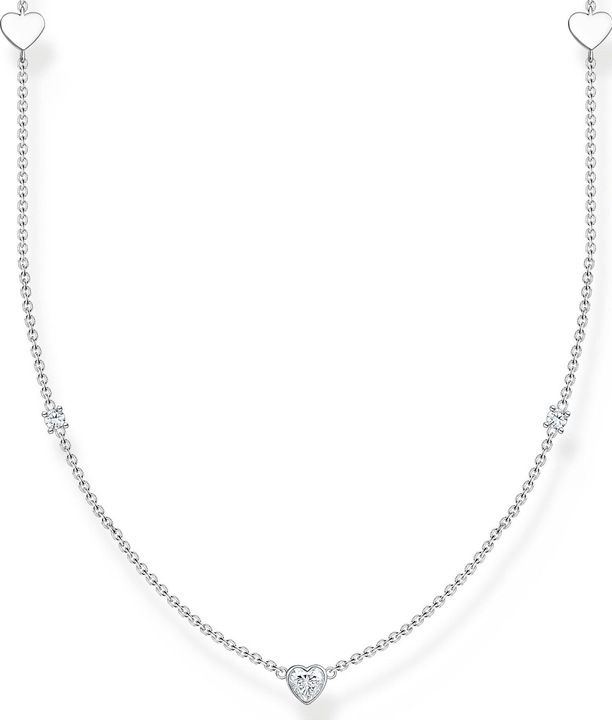Produktbild Thomas Sabo Halskette mit Herzen und Weisse Steine Silber (925er Silber, 85 - 90 cm)