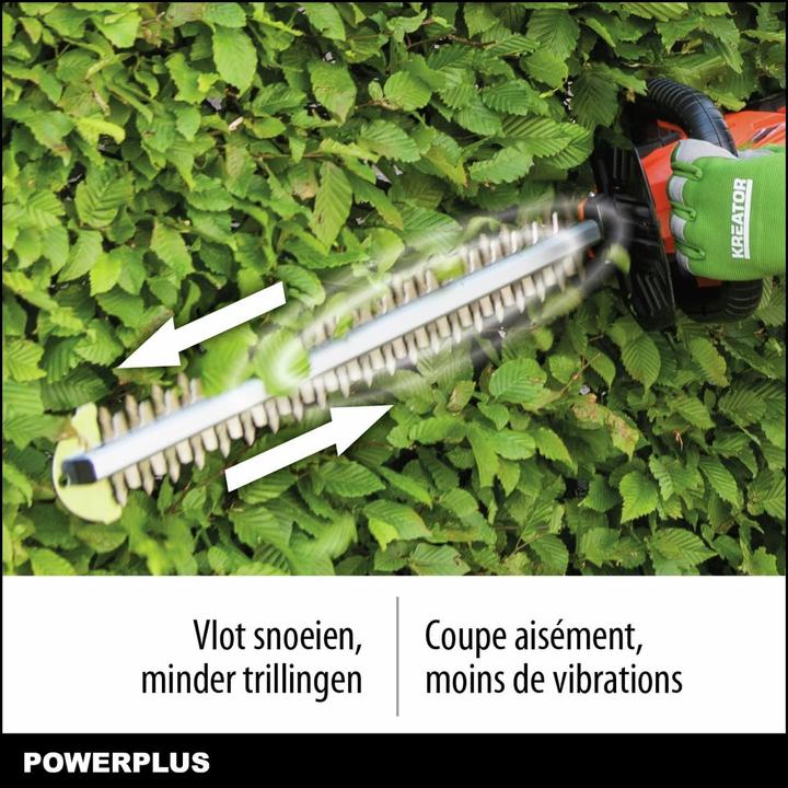 Produktbild Powerplus Dual Power Heckenschere 20V 20V 580mm - inkl. Akku 20V 2.0Ah und Ladegerät (Akkubetrieb)