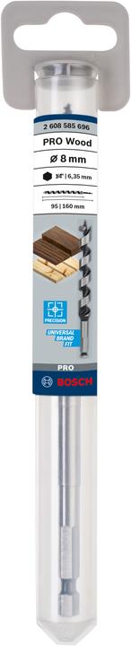 Actual product image Bosch Professional Zubehör PRO Wood Wood auger bit, 8 x 95 x 160 mm (6.35 mm)