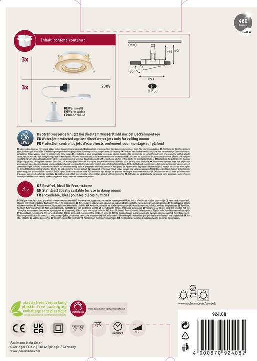 Image du produit Paulmann Einbauleuchte Nova Set (460 lm, GU10)