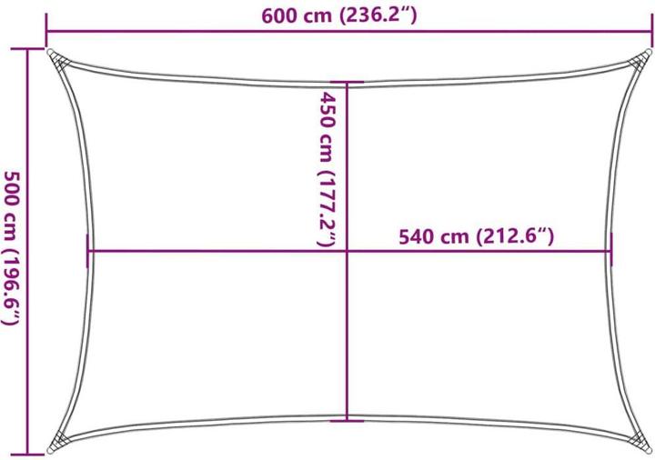 Actual product image vidaXL Sonnensegel (500 x 600 cm)
