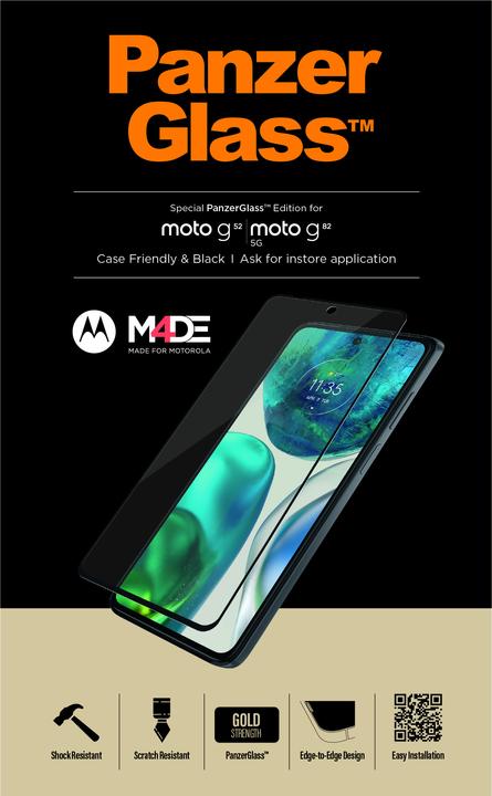 Immagine prodotto PanzerGlass Vetro da bordo a bordo con silicone (1 pz., Motorola Moto G52, Motorola Moto G82 5G)