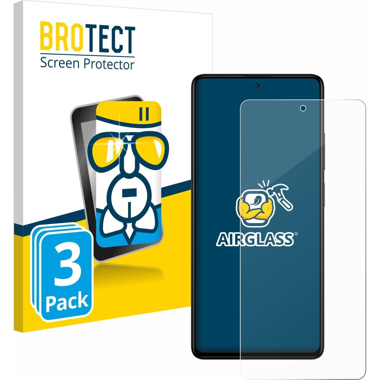 BROTECT AirGlass Panzerglasfolie (3 Stück, Xiaomi Redmi Note 12 Pro+), Smartphone Schutzfolie, Transparent