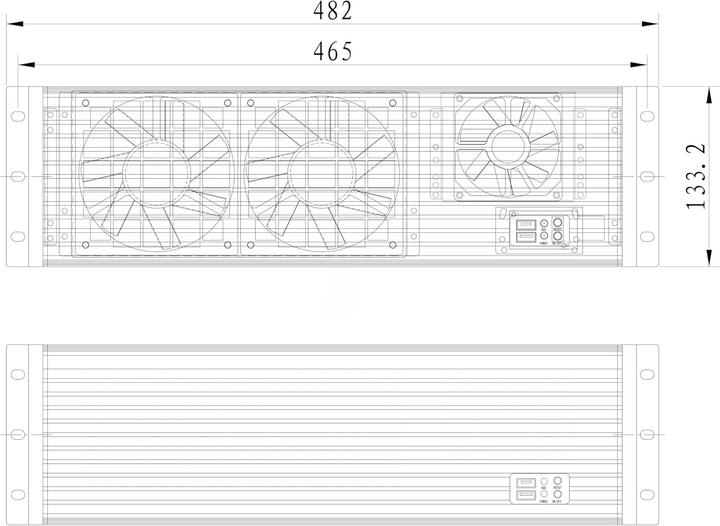 Actual product image Techly Rack Chassis 19 3U Black