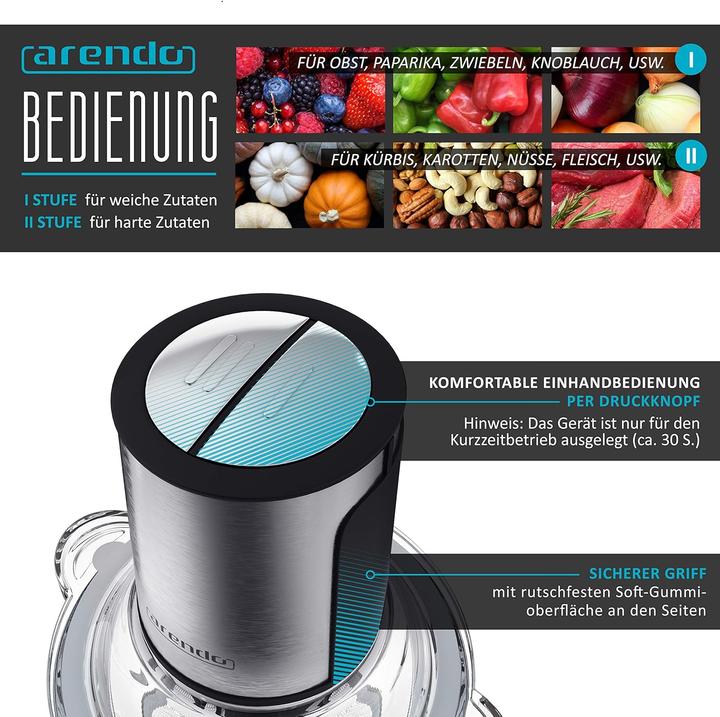 Actual product image Arendo Multizerkleinerer mit Glasbehälter (1500 ml, 400 W)