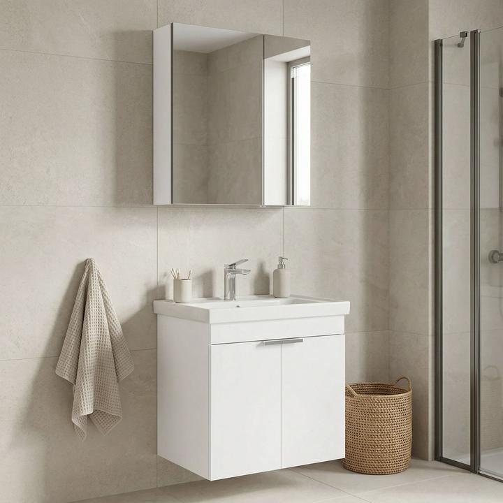 Produktbild Homitis Desna 60 Bathroom Cabinet With Sink & Mirror Set (2 Pieces)