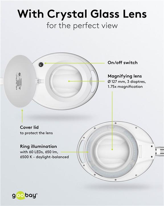 Produktbild Goobay LED-Klemm-Lupenleuchte, 8 W (650 lm)