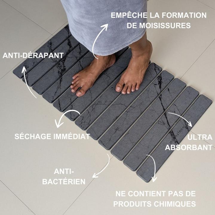 Actual product image Moonstone Badematte Melipa XL aschegrau aus Kieselgur (76 x 43 cm)