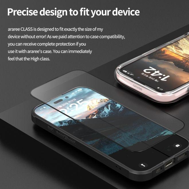 Immagine prodotto Araree Protezione dello schermo in vetro blindato CLASS Kit di installazione facile (1 pz., Apple iPhone 16 Pro)