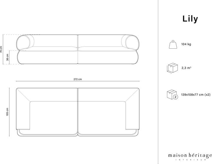 Actual product image Maison Heritage Lily (4-seater, Modular sofa)