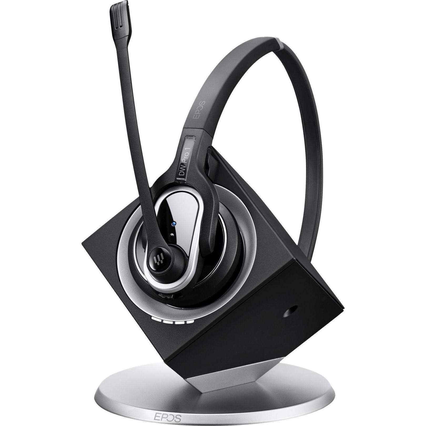 EPOS SENNHEISER IMPACT DW 20 ML EU DECT CAT-ip DW Pro1 cordless System Lync (Kabellos), Office Headset, Schwarz, Silber