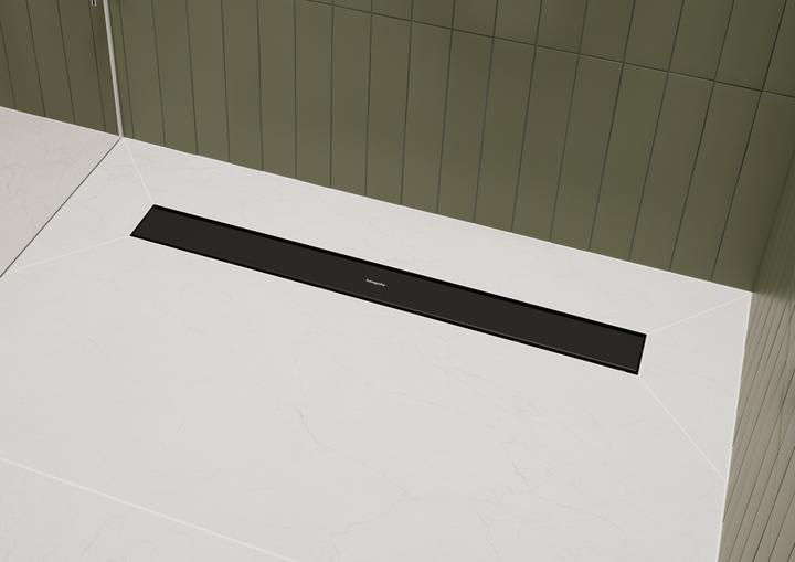 Produktbild hansgrohe RainDrain Go kit complet caniveau de douche 1200, écoulement à larrière, pour installation (1200 mm)