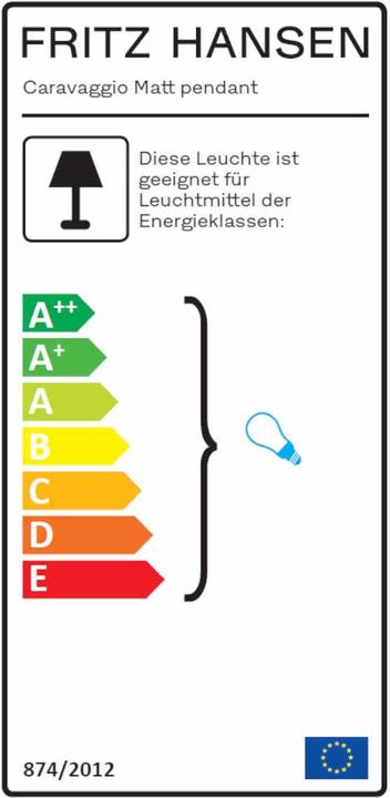Label énergétique Fritz Hansen Lampe à suspension Caravaggio Matt P2 (E27)