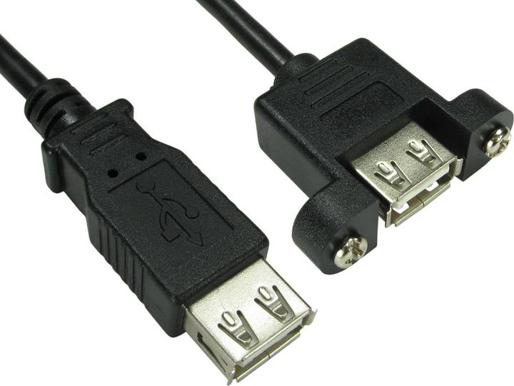 Produktbild Cables Direct CDL 18CM USB 2.0 AF-AF PANEL MOUNT (0.18 m)