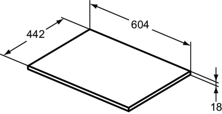 Immagine prodotto Ideal Standard Ideale Standard CONNECT Air console in legno, per basi 600mm E0848, 604x442x18mm.