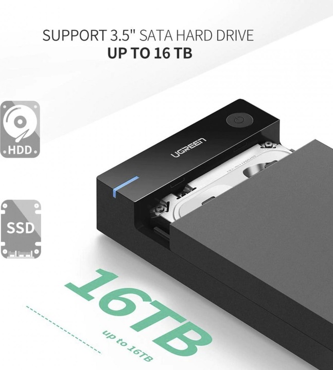 Actual product image Ugreen HDD Hard disk drive (3.5", 2.5")