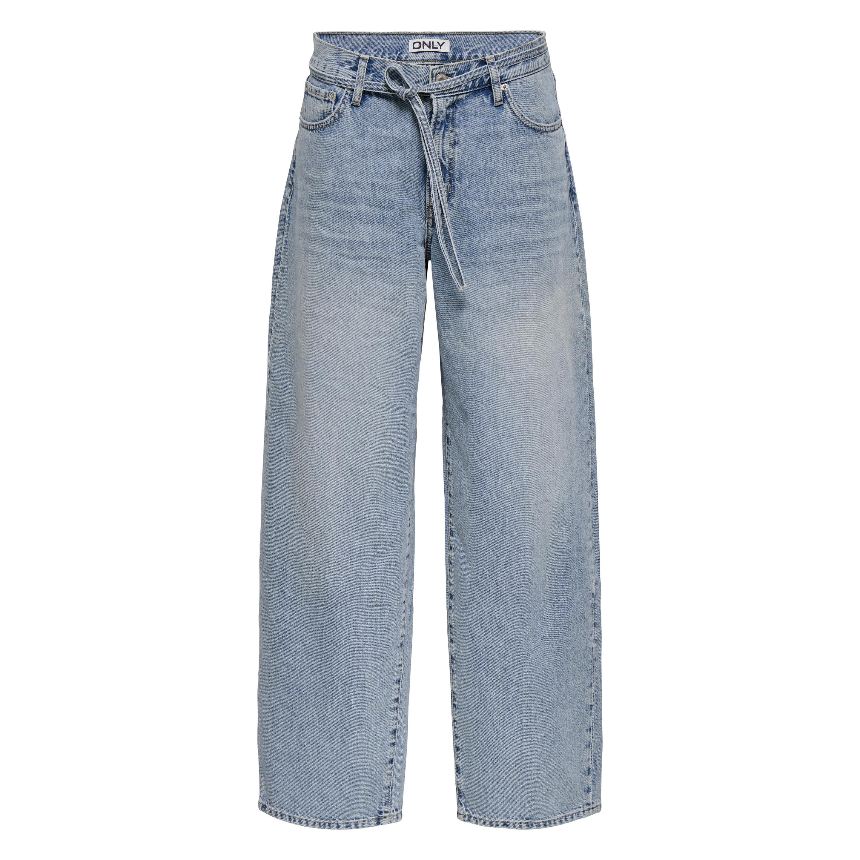 Only, Damen, Jeans, Onlgianna Mittlere Taille Ballon Schnitt Jeans Straight-Fit Jeans, Blau, (29)
