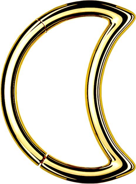 Produktbild Star Piercing Micro Segmentring klappbar vergoldet Mond (Chirurgenstahl 316L, ohne Messing)
