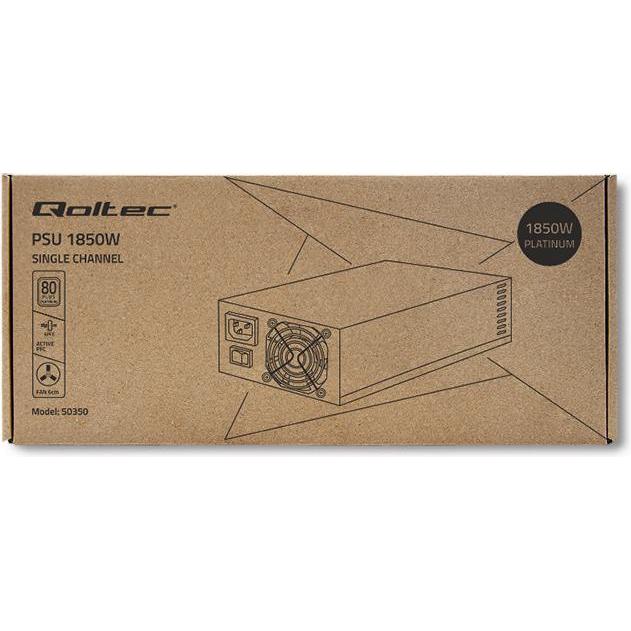 Thumbnail - Qoltec 50350 POWER SUPPLY 1850W PCI-E 80 Plus Platinum Gaming Miner (1850 W), PC Netzteil, Grau