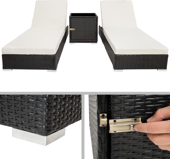 Actual product image tectake 2 sunbeds (184 cm)