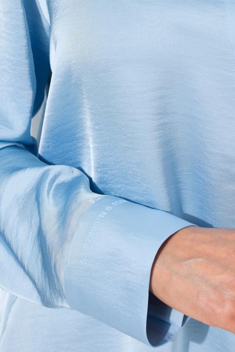 Immagine prodotto Ulla Popken Camicia in raso con retro più lungo, colletto da camicia e maniche lunghe (50, 52)