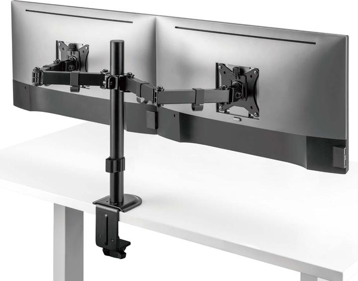 Produktbild Wiltec Monitorhalterung 2 Monitore bis 32" Bildschirmhalterung Tischklemme VESA (Tisch, 32", 9 kg)