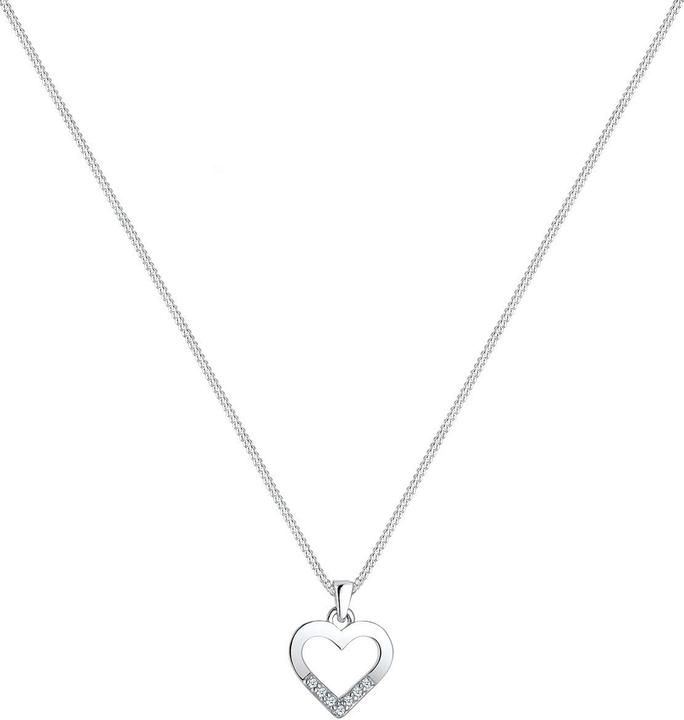 Immagine prodotto Elli Herzauschnitt Anhänger Diamant Silber Halskette (Argento 925, 45 cm)
