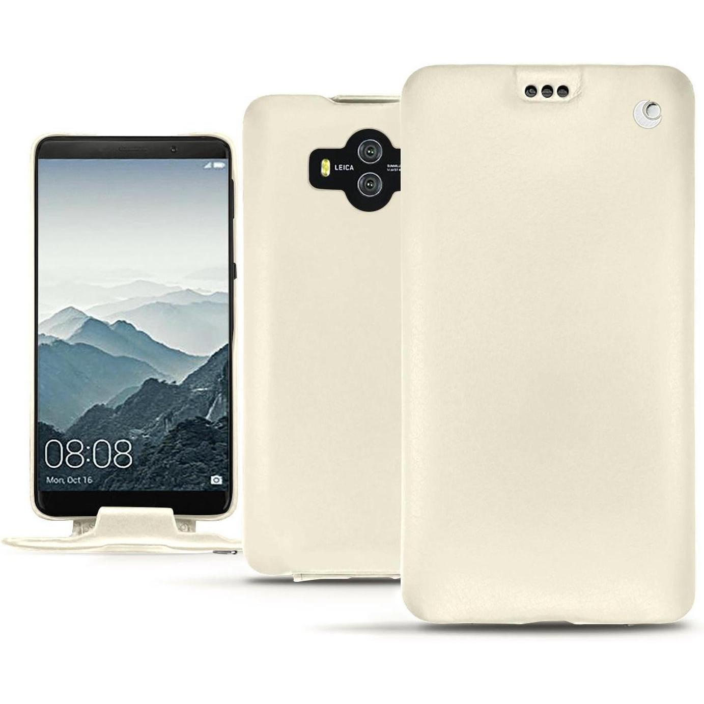 Noreve Lederschutzhülle vertikal (Huawei Mate 10), Smartphone Hülle, Weiss