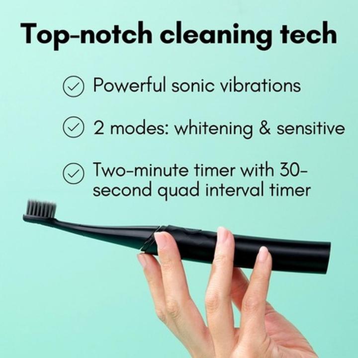 Produktbild Hairburst Burst Curve Sonic Electric Toothbrush for Adults - Black Slim Travel Brush (Schallzahnbürste)
