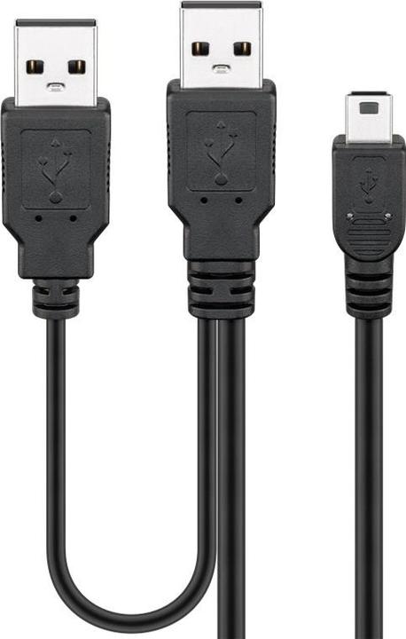 Image du produit Goobay 0,6 m 2 x USB A/mini USB B (0.60 m, USB 2.0)