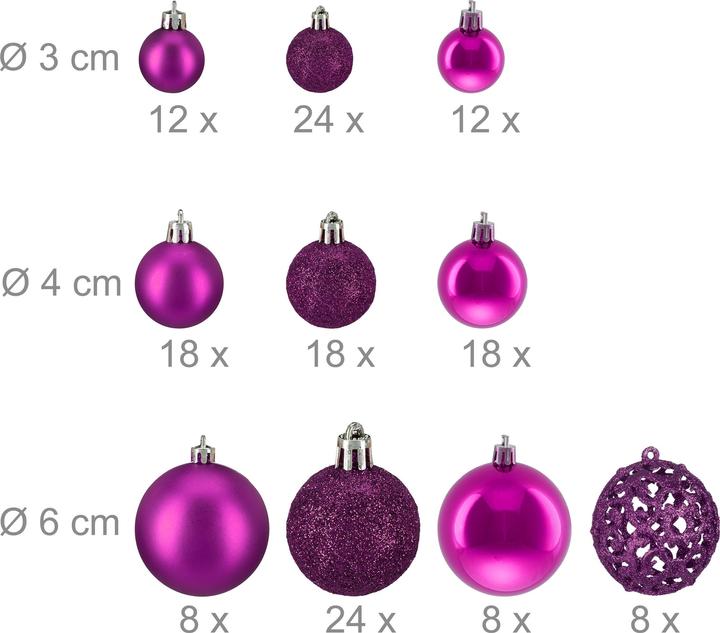 Productafbeelding Relaxdays Kerstballen set (150 -Part)