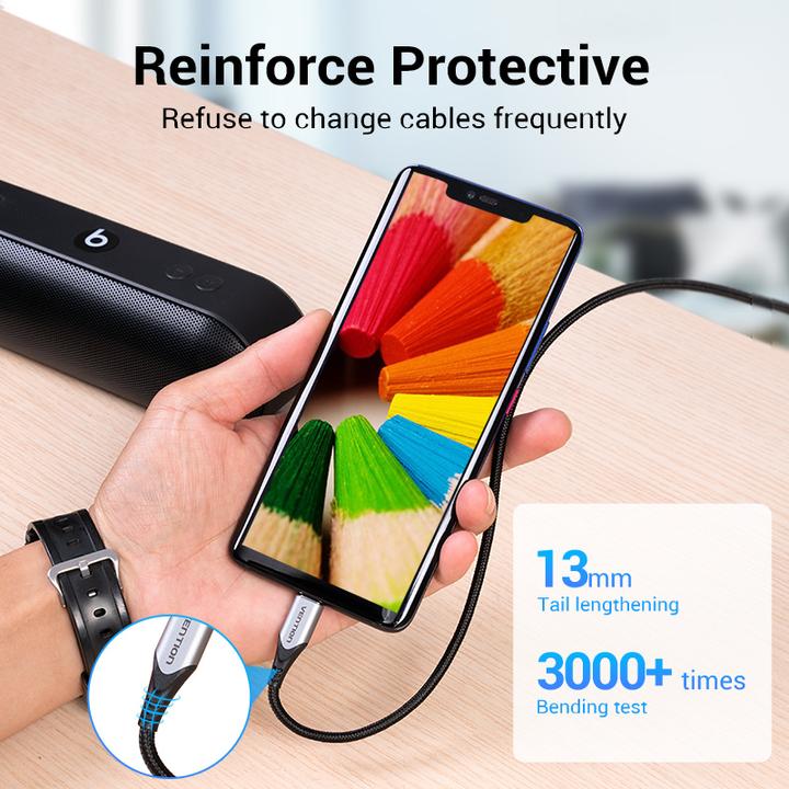 Produktbild Vention USB 2.0 A to USB-C 3A Cable CODHH 2m Gray (2 m, USB 2.0, 60 W)
